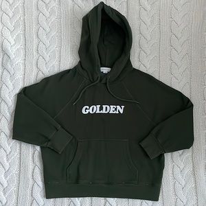 Golden by TNA Cropped Dark Green Pullover Hoodie